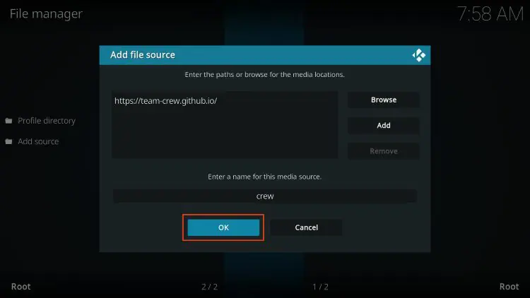 install the crew kodi addon 3.my iptv