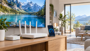 Fibre et débit au salon